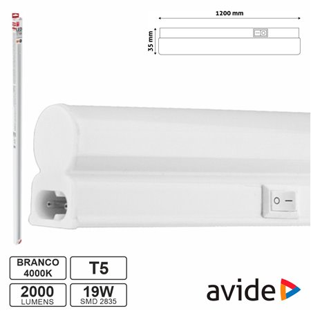 Armadura Led 19W 120Cm Ip20 4000K 2000Lm Avide