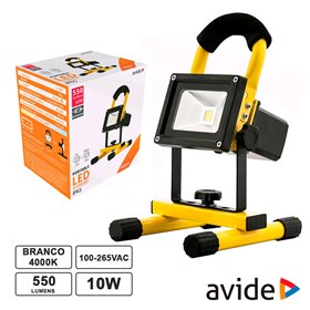 Foco Led 10W 230V Bateria 4000K 550Lm Ip65 Avide