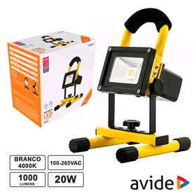 Foco Led 20W 230V Bateria 4000K 1000Lm Ip65 Avide