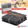 Conjunto 4 Bases Ardósia 10X10Cm Alpina