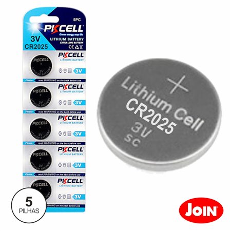 Pilha Lithium Botão Cr2025 3V 150Ma 5X Blister