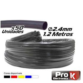 Tubo Manga Termoretráctil 2.4Mm 1.2M 50X Preto Prok
