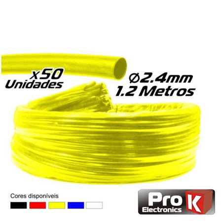 Tubo Manga Termoretráctil 2.4Mm 1.2M 50X Amarelo Prok