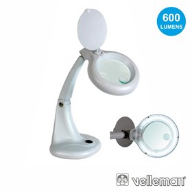 Candeeiro C/ Lupa Secretária 3+12 Dioptrias 12W Branco