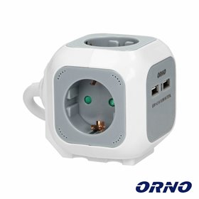 Tomada Elétrica C/ 4 Saídas E 2 Usb-A 1.4M Orno