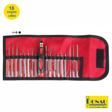 Conjunto De 18 Chaves De Precisão E Limas Donau