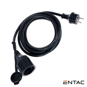 Cabo Extensão Tomada Elétrica C/ 1 Saída 20M Preto Entac