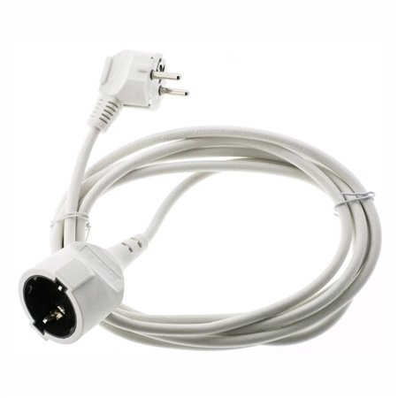 Cabo Extensão Tomada Elétrica 1X Schuko 5M Branco