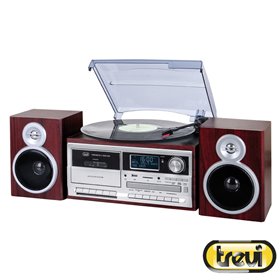 Gira-Discos 33/45/78Rpm Retro 2X25W Cd/Usb/Sd Trevi