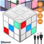 Coluna Bluetooth Cubo Mágico 3W Leds Rgb Bt/Sd/Aux/Bat