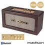 Coluna Bluetooth Vintage 2X10W Usb Mogno Madison
