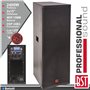 Coluna Amplificada Pro 2X15" 2400W 4 Modos Bt 15Mm Mdf Bst