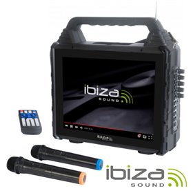 Altifalante Karaoke Portátil C/ Ecrã Usb/Bt/Sd/Aux Ibiza
