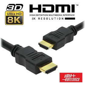 Cabo Hdmi Dourado Macho / Macho 2.2 8K Preto 1M Alpha