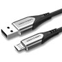 Cabo USB 2.0 Vention COAHI, USB Macho - MicroUSB Macho, Até 60W, 480Mbps, 3m, Cinza