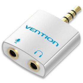 Adaptador Audio Vention BDBW0, Jack 3.5 Macho - 2x Jack 3.5 Fêmea, Branco