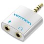 Adaptador Audio Vention BDBW0, Jack 3.5 Macho - 2x Jack 3.5 Fêmea, Branco