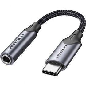 Adaptador Audio Vention BGMHA/ Jack 3.5 Fêmea - USB-C Macho/ 10cm/ Cinza