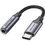 Adaptador Audio Vention BGMHA/ Jack 3.5 Fêmea - USB-C Macho/ 10cm/ Cinza