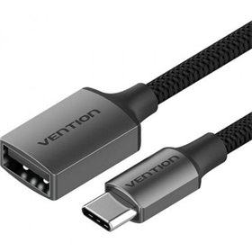 Cabo USB 2.0 Vention CCWHB, USB Tipo-C Macho - USB Fêmea, 15cm