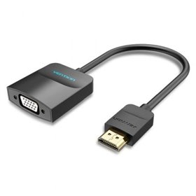 Conversor Vention 42161 HDMI Macho - VGA Fêmea - Jack 3.5 Fêmea, 15cm, Preto