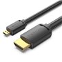 Cabo Micro HDMI 2.0 4K Vention AGIBH, HDMI Macho - Micro HDMI Macho, 2m, Preto
