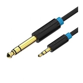 Cabo Stereo Vention BABBF, Jack 6.5 Macho - Jack 3.5 Macho, 1m, Preto