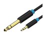 Cabo Stereo Vention BABBF, Jack 6.5 Macho - Jack 3.5 Macho, 1m, Preto