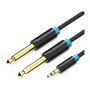 Cabo Stereo Vention BACBG, Jack 3.5 Macho - 2x Jack 6.5 Macho, 1.5m, Preto