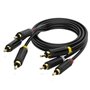 Cabo Stereo Vention BCABH, 3x RCA Macho - 3x RCA Macho, 2m, Preto