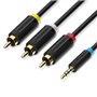 Cabo Stereo Vention BCBBG, Jack 3.5 Macho - 3x RCA Macho, 1.5m, Preto