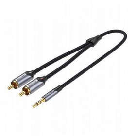 Cabo Stereo Vention BCNBI, Jack 3.5 Macho - 2x RCA Macho, 3m, Cinza