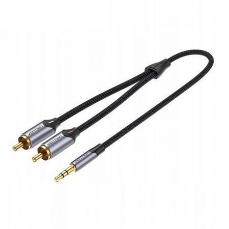 Cabo Stereo Vention BCNBI, Jack 3.5 Macho - 2x RCA Macho, 3m, Cinza