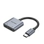 Conversor USB Tipo-C Vention BGZHA, USB Tipo-C Macho - 2x USB Tipo-C Fêmea (Audio e Carga)