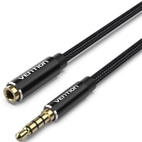 Cabo Stereo Vention BHCBH, Jack 3.5 Macho - Jack 3.5 Fêmea, 2m, Preto