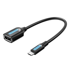 Cabo USB 2.0 Vention CCUBB, MicroUSB Macho - USB Fêmea, 480Mbps, 15cm, Preto