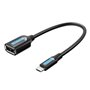 Cabo USB 2.0 Vention CCUBB, MicroUSB Macho - USB Fêmea, 480Mbps, 15cm, Preto