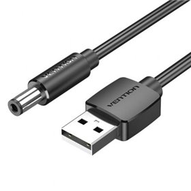 Cabo de Alimentação Vention CEYBF, USB-A Macho - DC 5.5mm Macho, 1m, Preto