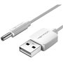 Cabo de Alimentação Vention CEYWD, USB-A Macho - DC 5.5mm Macho, 50cm, Branco