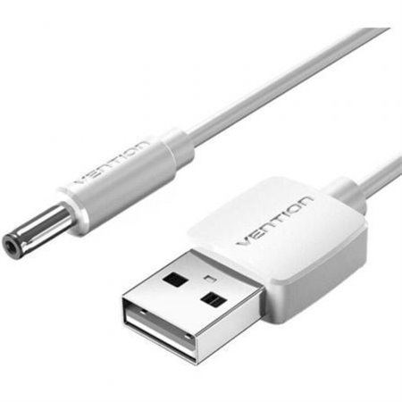 Cabo de Alimentação Vention CEYWD, USB-A Macho - DC 5.5mm Macho, 50cm, Branco