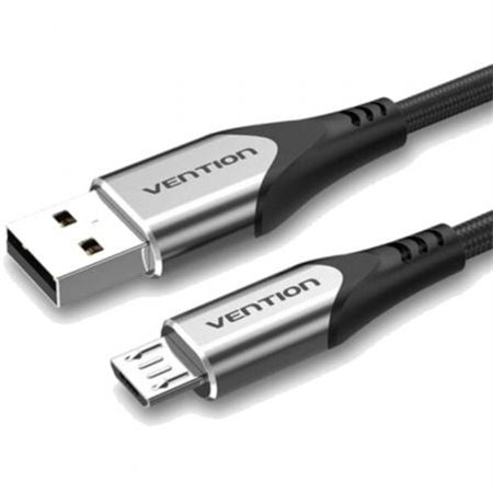 Cabo USB 2.0 Vention COAHF, USB Macho - MicroUSB Macho, Até 60W, 480Mbps, 1m, Cinza