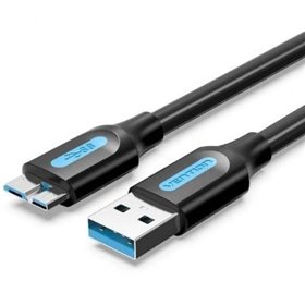 Cabo USB 3.0 Vention COPBF, USB Macho - MicroUSB Macho, Até 10W, 5Gbps, 1m, Preto