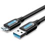 Cabo USB 3.0 Vention COPBF, USB Macho - MicroUSB Macho, Até 10W, 5Gbps, 1m, Preto