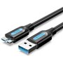 Cabo USB 3.0 Vention COPBH, USB Macho - MicroUSB Macho, Até 10W, 5Gbps, 2m, Preto
