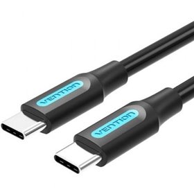 Cabo USB 2.0 Tipo-C Vention COSBD, USB Tipo-C Macho - USB Tipo-C Macho, Até 60W, 480Mbps, 50cm, Preto