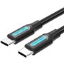 Cabo USB 2.0 Tipo-C Vention COSBD, USB Tipo-C Macho - USB Tipo-C Macho, Até 60W, 480Mbps, 50cm, Preto