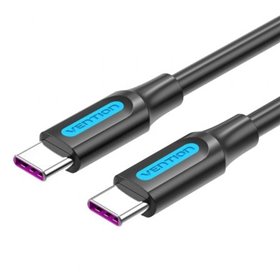 Cabo USB 2.0 USB-C Vention COTBG/ USB-C Macho - USB-C Macho/ Até 100W/ 480Mbps/ 1.5m/ Preto
