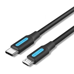 Cabo USB 2.0 Tipo-C Vention COVBD, USB Tipo-C Macho - MicroUSB Macho, Até 10W, 480Mbps, 50cm, Preto