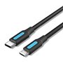 Cabo USB 2.0 Tipo-C Vention COVBH, USB Tipo-C Macho - MicroUSB Macho, Até 10W, 480Mbps, 2m, Preto