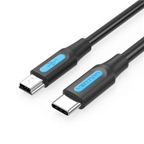 Cabo USB 2.0 Tipo-C Vention COWBD, USB Tipo-C Macho - MiniUSB Macho, Até 10W, 480Mbps, 50cm, Preto